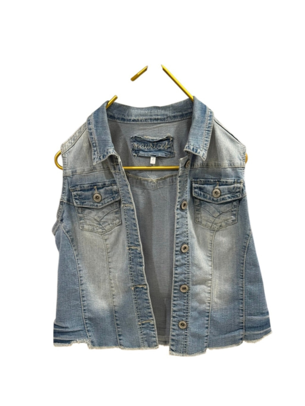 Maurices Light Cold Blue Denim Stylish Vest Maurices Size XXL